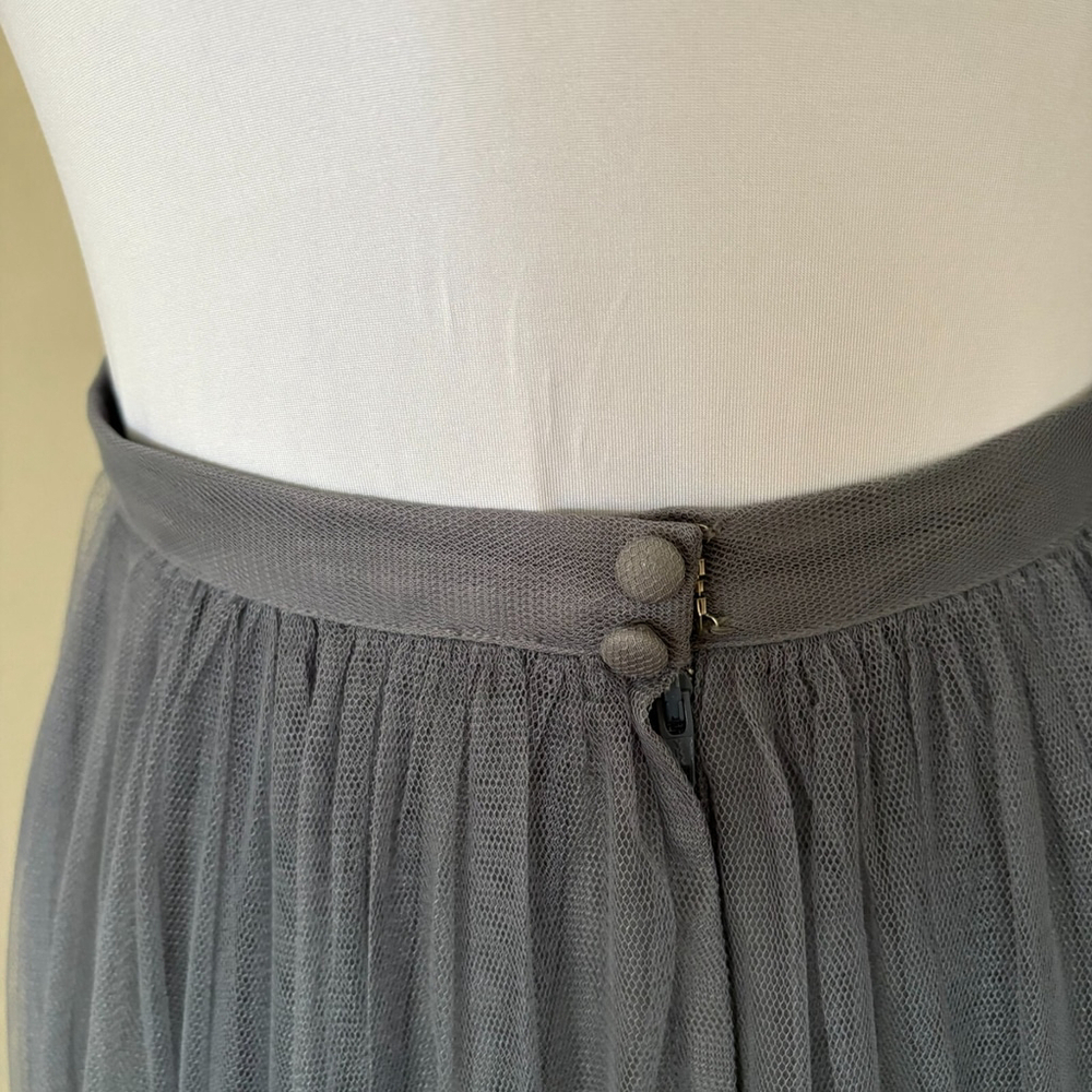 Jenny Yoo Gray Tulle Midi Skirt Size 0 - Picture 7 of 7